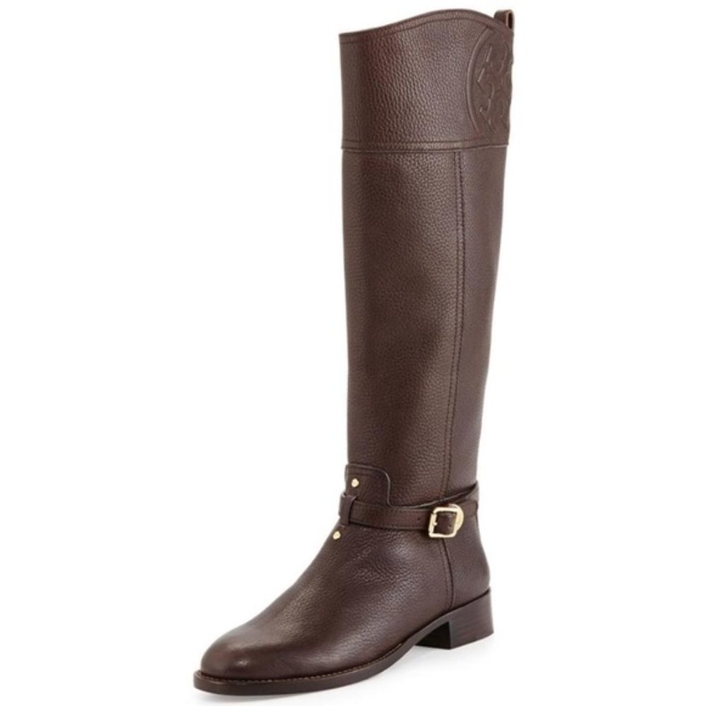 Tory Burch Marlene Riding Boots Brown Knee High
